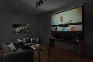 TV a/nebo společenská místnost v ubytování Koukounari luxury villa