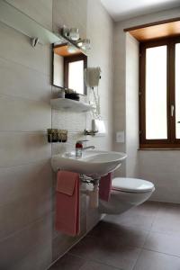 un bagno con lavandino e WC di La Dent-du-Midi Hôtel & Restaurant a Saint-Maurice Altre 26 foto