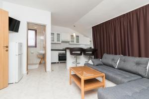 salon z kanapą i kuchnią w obiekcie Rooms & Apartments Hegic w mieście Zadar