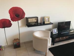 TV a/nebo společenská místnost v ubytování Blue Beach House