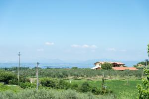 - Vistas a una granja con una casa a lo lejos en Agriturismo Chesini, en Castelnuovo del Garda