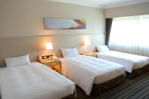 Voodi või voodid majutusasutuse Santos Hotel toas