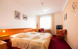 Ένα ή περισσότερα κρεβάτια σε δωμάτιο στο Hotel U Beránka Náchod