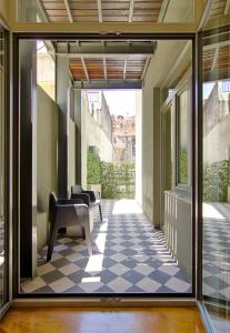 a view of a room with a checkered floor at Casas do Rivoli in Porto
