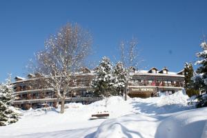 hotel w śniegu z drzewami pokrytymi śniegiem w obiekcie Hotel Resort Veronza w Calavese