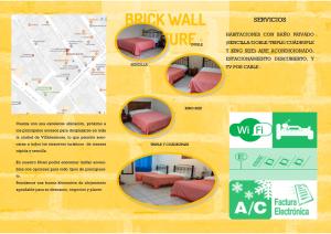 a flyer for a brick wall store with a yellow background at HOTEL CARMELITAS 42 in Villahermosa