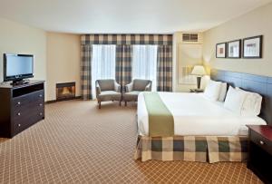 a hotel room with a large bed and a television at Holiday Inn Express Hotel & Suites Marysville, an IHG Hotel in Marysville