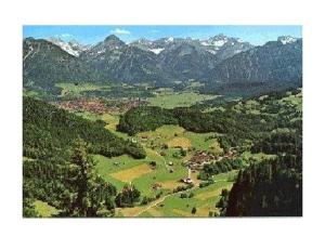an aerial view of a valley with mountains at Sport-Alpin-Wohnung-9 in Oberstdorf