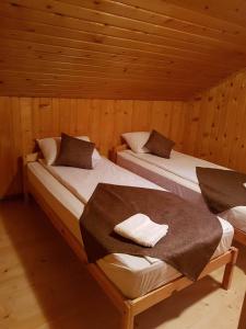 Un pat sau paturi într-o cameră la Cabana Sarmis Costesti
