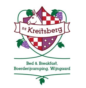 a label for a bed and breakfast with a pig and grapes at Boerderijcamping de Kreitsberg in Zeeland