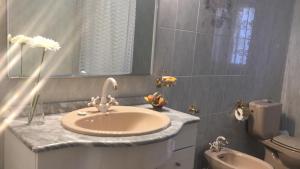 a bathroom with a sink and a toilet at Casa Rural El Chorrillo in Terriente