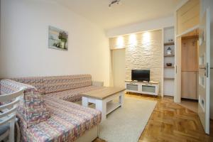 - un salon avec un canapé et une table dans l'établissement Apartment Alsa, à Mostar