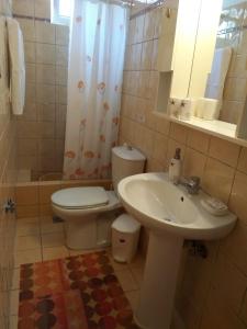 a bathroom with a toilet and a sink at Eirini- Ioanna in Sami