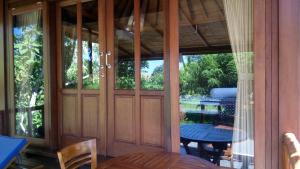 a screened in porch with a view of a pool at Mulia Home Stay in Nusa Dua +66 photos