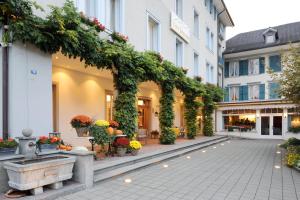 インターラーケンにあるBeausite Apartmentsの植花の中庭