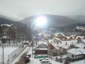 ブシュテニにあるVila Pianoの雪の町