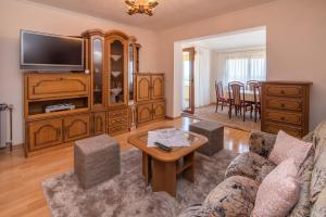 een woonkamer met een bank en een tv bij Apartman Slavko in Krk +19 foto's