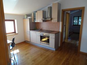 a kitchen with a stove and an oven in it at Apartments Premantura in Premantura