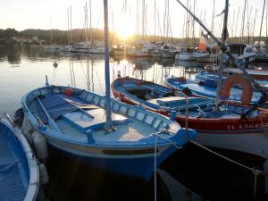a group of boats docked in a harbor at Villa Sainte Anne in Porquerolles