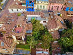 an overhead view of a bunch of roofs at Botanico Hostel in Bogotá