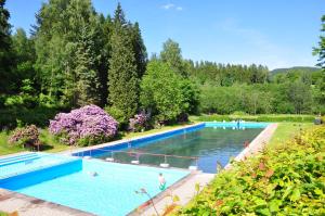 Bazén v ubytování Campingplatz am Waldbad nebo v jeho okolí