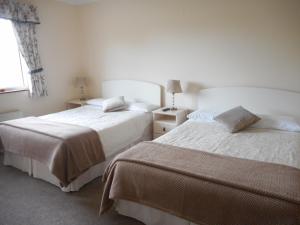 una camera da letto con due letti e una finestra di Springfield House B&B a Clonakilty