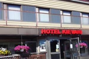 a hotel keeper sign on the front of a building at Hotel Kievari in Ylitornio