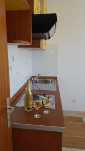 Kuchyň nebo kuchyňský kout v ubytování Apartments Žara