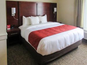 a bedroom with a large bed in a hotel room at Comfort Suites Kyle in Kyle