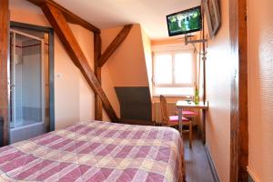 TV a/nebo společenská místnost v ubytování Hotel Restaurant Dontenville