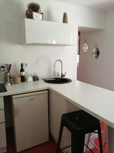 Kuchyň nebo kuchyňský kout v ubytování Littel studio Franceska