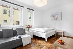 Кровать или кровати в номере Aparts Sopot