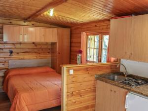 Kuchyň nebo kuchyňský kout v ubytování Cabañas de Madera Sanabria