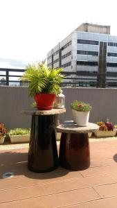 A balcony or terrace at Taipei Discover Hostel