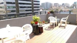 A balcony or terrace at Taipei Discover Hostel
