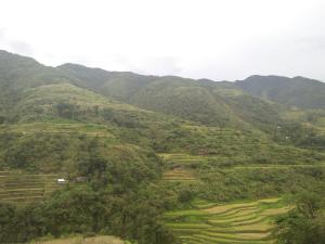 a mountain view of a valley with mountains at Banaue Sunrise Guest House in Banaue