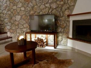 TV a/nebo společenská místnost v ubytování Beach House Nikiti