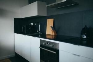 Η κουζίνα ή μικρή κουζίνα στο Grey Apartment Kołowa