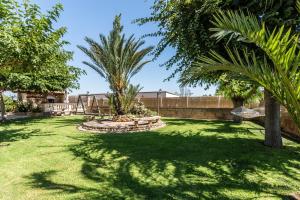 un giardino con palme e una recinzione di Villa Marina in Playa de Palma a Palma de Mallorca Altre 23 foto