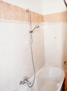 アルバ・アドリアティカにあるEleganceのバスルーム(シャワー、バスタブ、シンク付)