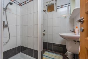 a bathroom with a shower and a sink at Guesthouse Casa Nova in Poreč