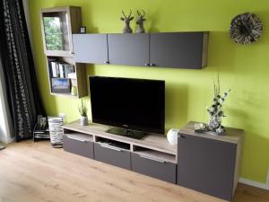 ブラウンラーゲにあるNelsonのリビングルーム(エンターテイメントセンター内の薄型テレビ付)