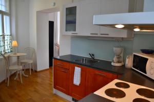 a kitchen with a sink and a counter top at Villa Baumgartner in Loviisa +15 photos
