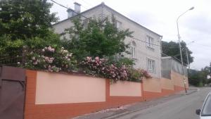 キスロヴォツクにあるGuest House on Podgornayaの花の横の建物