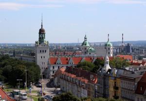 a view of a city with buildings and trees at Apartament Wyzwolenia - Unique Apartments in Szczecin