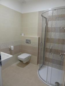 Koupelna v ubytování Apartmány Starovice