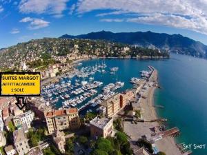 an aerial view of a harbor with boats in the water at Suites Margot in Santa Margherita Ligure