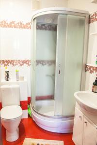 トムスクにあるАпартаменты Учебная 7のバスルーム(シャワー、トイレ付)