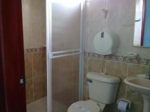 Koupelna v ubytování Hotel Dainner