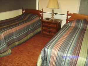 - 2 lits installés l'un à côté de l'autre dans une chambre dans l'établissement The Diamond Hideaway, à Murfreesboro